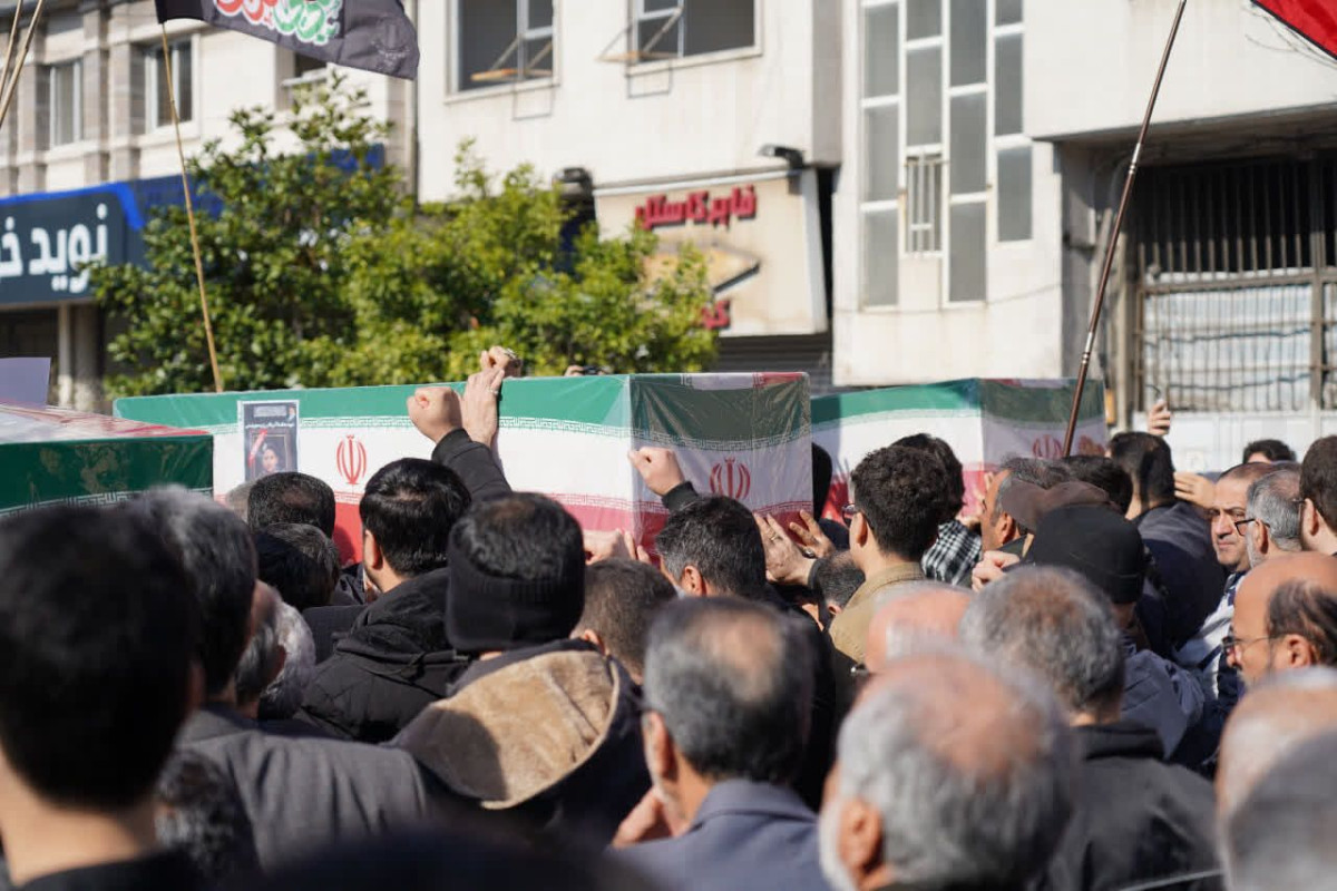 مراسم باشکوه تشییع شهدای گیلانی جنگ آمریکایی‌ـصهیونیستی و سوگواری شهادت امام خامنه‌ای
